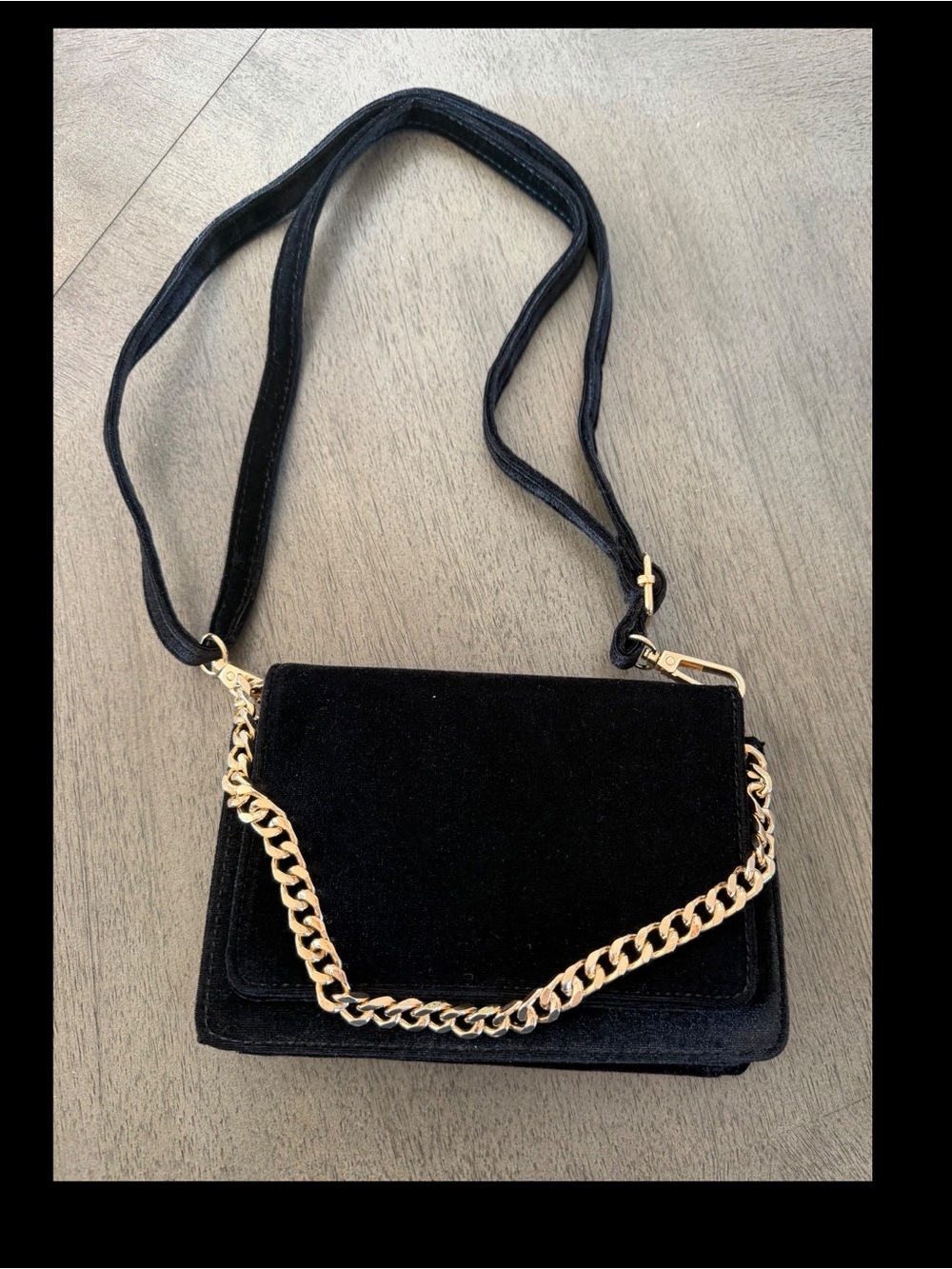 NWOT: anthropologie velvet black purse